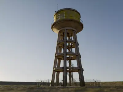 WATER TOWER CONCRETE BRUTALISTIC BALKAN STYLE Low-poly 3D model