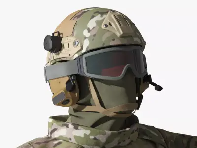 Soldier with Portable Missile System Mistral 3D model purchase
