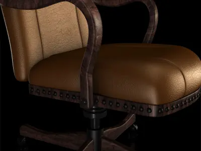 Vintage office chair Low-poly 3D model