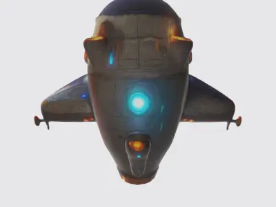Cartoon space ship 3D model