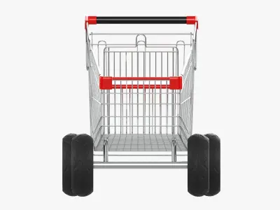 Shopping cart with large wheels 02 3D model
