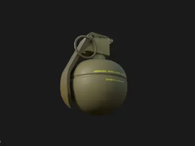 M67 Grenade Low-poly 3D model 4