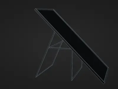 Solar panel on a mount Low-poly 3D model