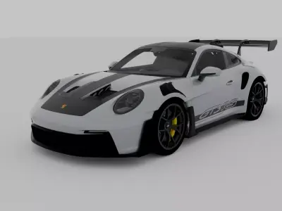 Porsche 911 GT3 RS 992 2023 High Detail Game Ready Cinematic Low-poly 3D model