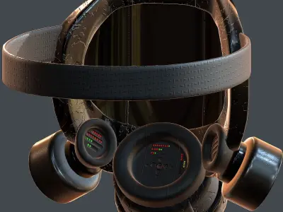 Gas mask helmet 3d model scifi Low-poly  Low-poly 3D model purchase