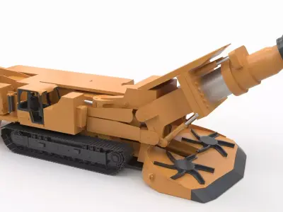 Mining and Tunneling Roadheader 3D model