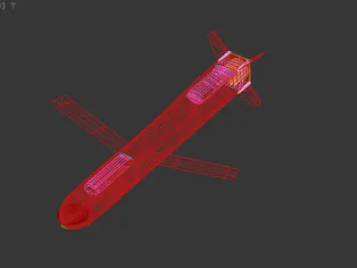 KH-52 MK2 Cruise Missile  Low-poly 3D model