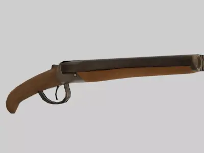 Double Barrel Shotgun Free low-poly 3D model