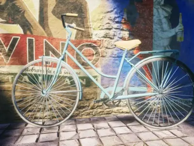 Stylized Bycicle Low-poly 3D model