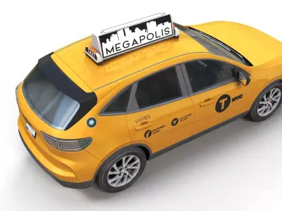 Generic SUV yellow taxi Low-poly 3D model