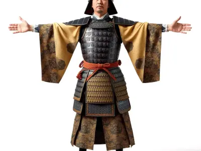Samurai Armor model pack Low-poly 3D model