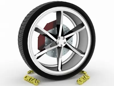 ORTAS CAR WHEEL RIM 106 GAME READY WHEEL RIM TIRE 3D model