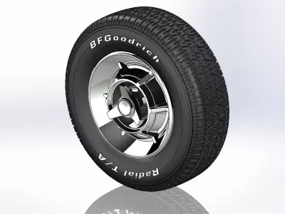 Wheels 14inch for Dodge Charger 1966 scale model 3D print model