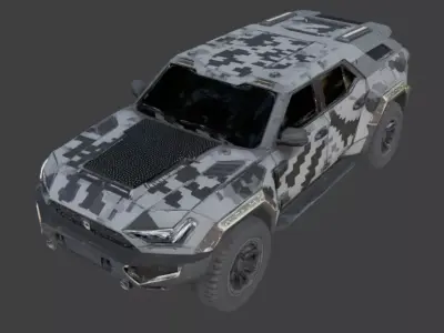 Realistic Sci-Fi Urban Tactical SUV Low-poly 3D model