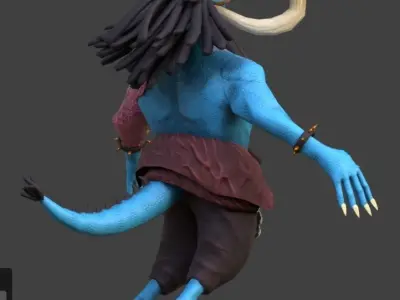 Kaido - Manga Character Low-poly 3D model