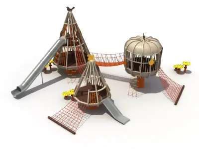 Kids outdoor commercial play structure 3D model 3D model 21