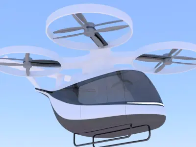 Future passenger drone exterior 3D model