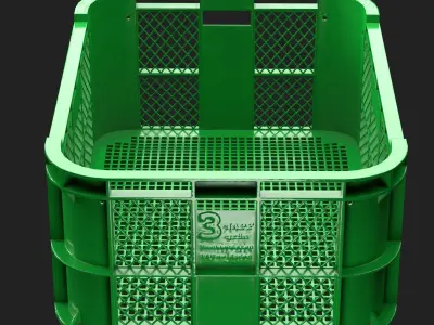 Plastic Basket Low-poly 3D model