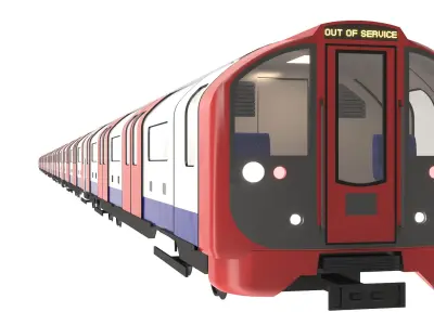 London Underground Train Metro Rigged 3D model