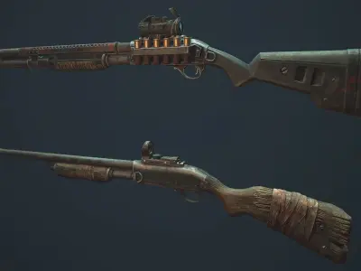 Shotgun Remi Low-poly 3D model