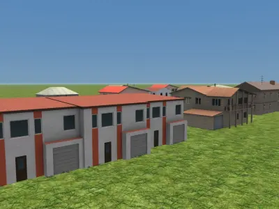 Pack of 43 Private Houses in Baltics Low-poly 3D model