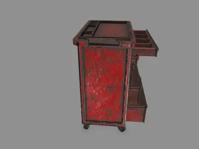 Cupboard metal cabinet with drawers Low-poly 3D model buy