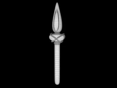 weapon sword with wooden handle Low-poly 3D model