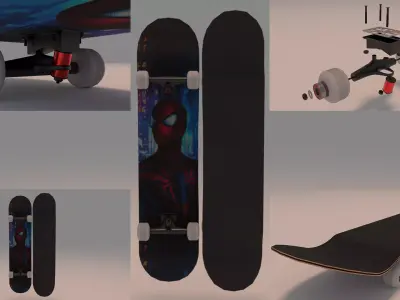 Spiderman Marvel Skateboard  3D model