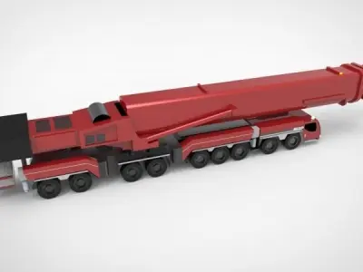 heavy mobile crane Low-poly 3D model
