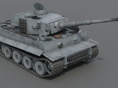 Panzerkampfwagen VI Tiger Ausf H1 Heavy Tank Low-poly 3D model