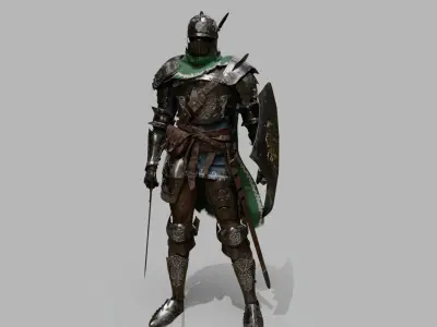 Knight Traveler Low-poly 3D model