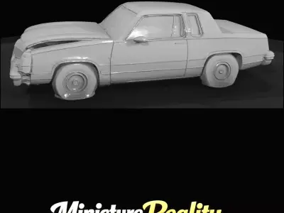 1-87 80s wrecked Oldsmobile Print Ready STL 3D print model