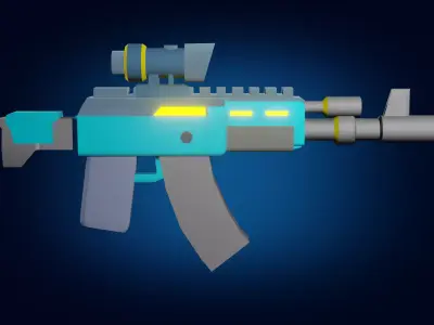 Gun to game PBR low-poly game ready  Free low-poly 3D model