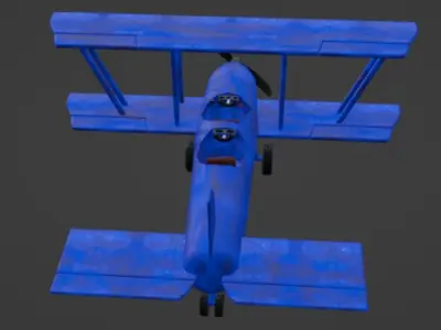 Blue Plane Low-poly 3D model