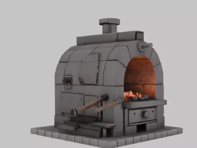 Vintage Kitchen Stove - 3D Model Low-poly 3D model