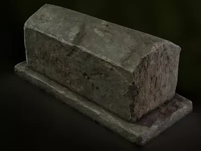 Fantasy Gravestone Set Low-poly 3D model