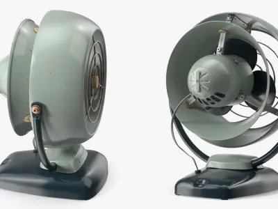 Vornado Desk Fan Retro Style 1950s Mint Green 3D model