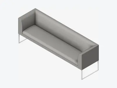Furniture - Bench - Contemporary - Line - Type 8 Low-poly 3D model