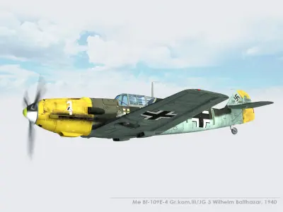  Messerschmitt Bf-109E-4 Green 1 3D model