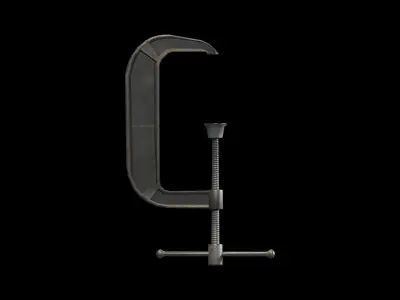 C-Clamp Metallic Clamp  Low-poly 3D model