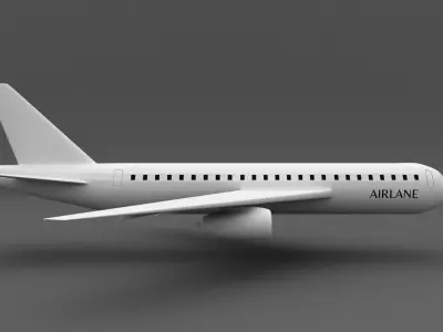 Airlane airplane flying in sky 3D model
