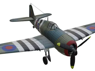 Grumman F6F Hellcat Low-poly 3D model get