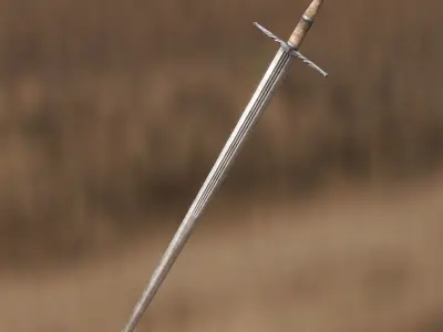 Medieval Sword for Games and Cinematics 04 Low-poly 3D model