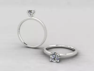 Solitaire Engagement Ring 5mm center size 7 3D print model