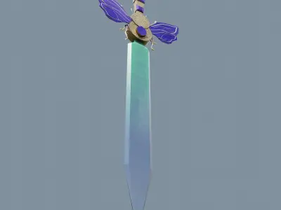 PBR low poly Dagger game ready sword Low-poly 3D model