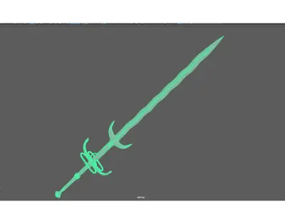 two-handed flamberg 3D model