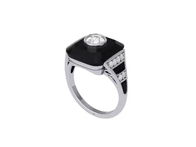 Art Deco Ring 3D print model 28