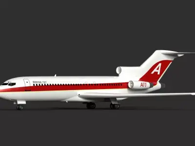 Boeing 727   High Quality Detailed 3D Model    Low-poly 3D model