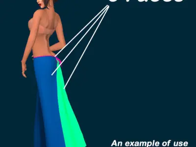 VM A0001 -  Stylish low-rise long skirt with a ribbon belt Low-poly 3D model