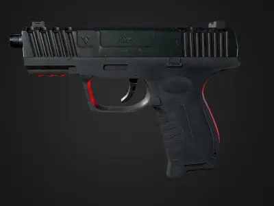 Pistol Free low-poly 3D model purchase